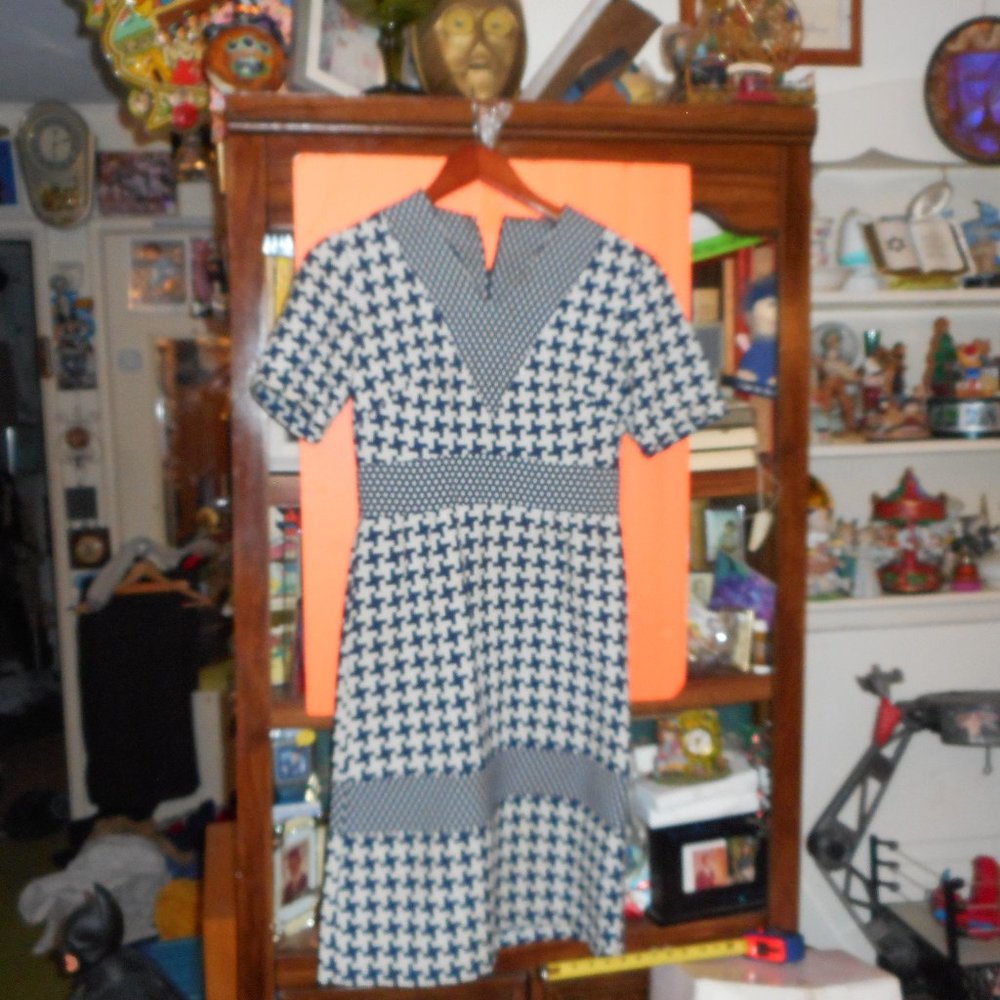 Blue & White Knit Dress